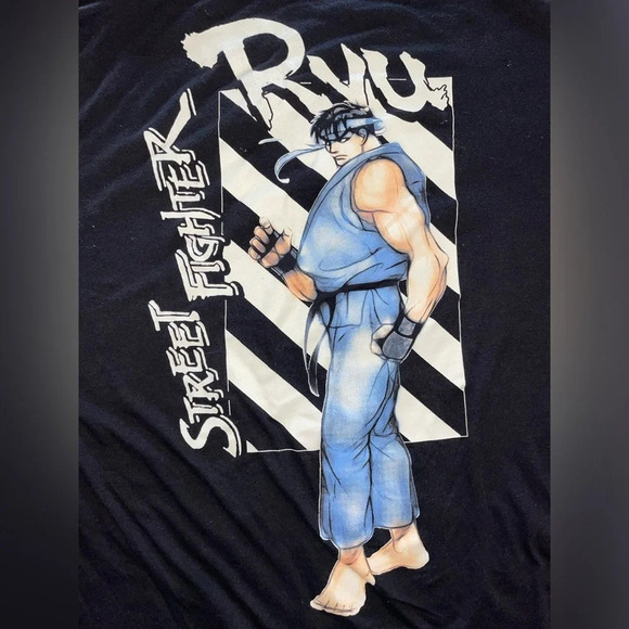 Capcom Street Fighter Ryu T Shirt Mens Size XL Black White Vintage Retro Rare - Picture 2 of 6
